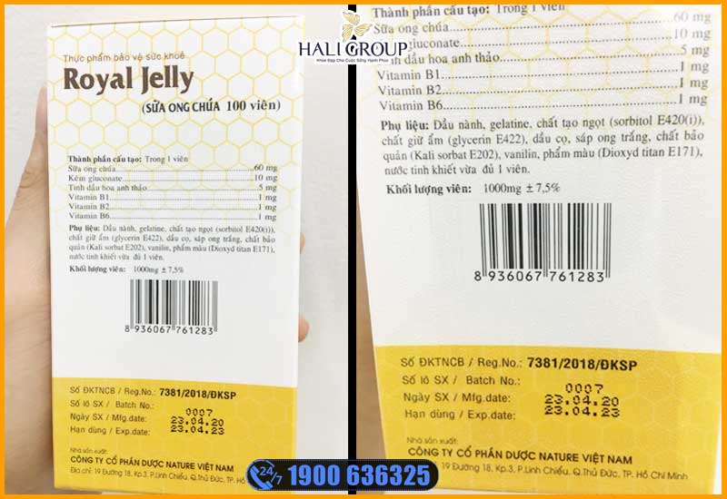 quan sát trực quang sản phẩm viên uống sữa ong chúa schon royal jelly