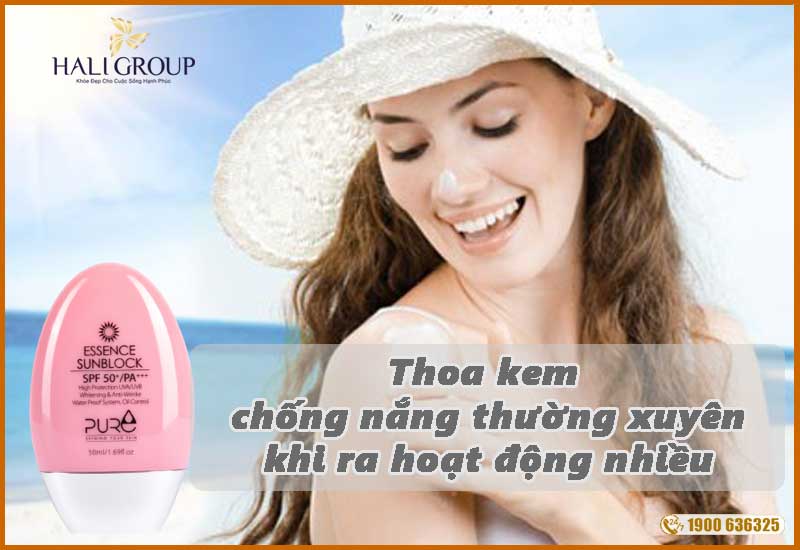 Thoa kem chống nắng thường xuyên