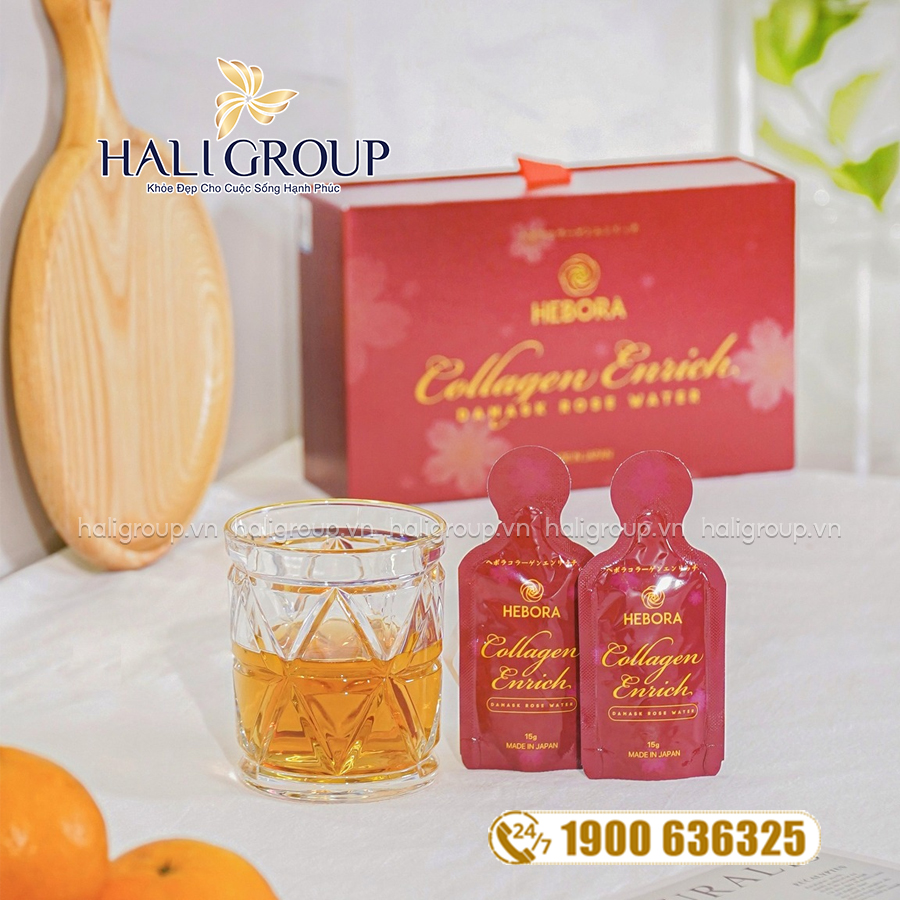 cách dùng nước uống hebora collagen dạng túi