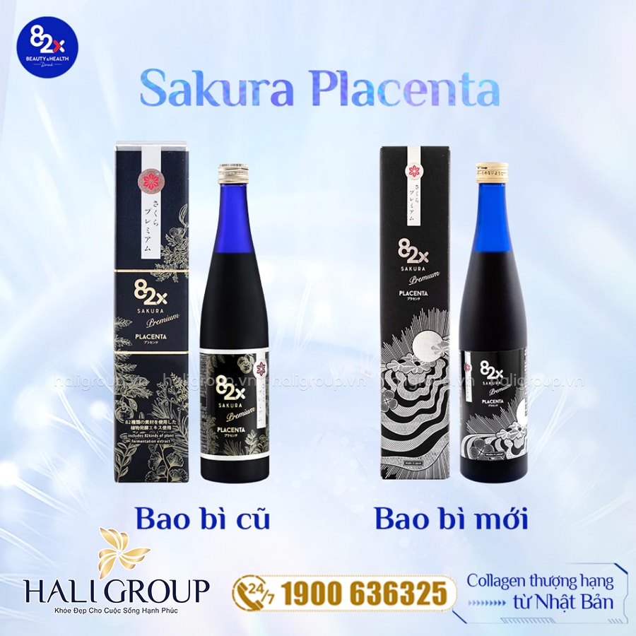 Nước Uống Placenta 82X Sakura Premium Nhật Bản mẫu mới
