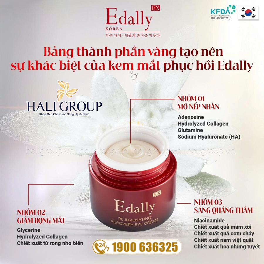thành phần kem mắt edally ex mẫu mới