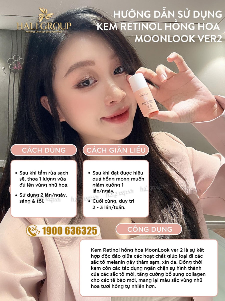 Kem Retinol Hồng Nhũ Hoa Cao Cấp MoonLook [Phiên Bản Mới]