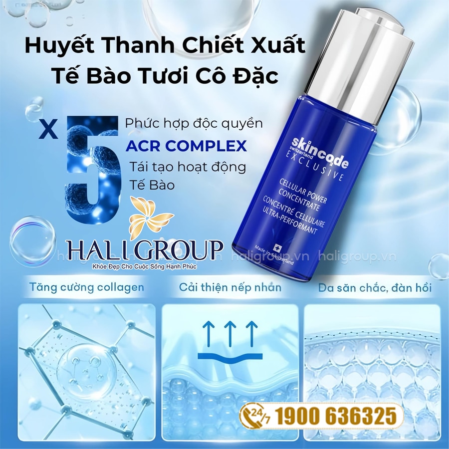 công dụng Huyết Thanh Skincode Exclusive Cellular Power Concentrate – Hỗ Trợ Phục Hồi, Giảm Nếp Nhăn