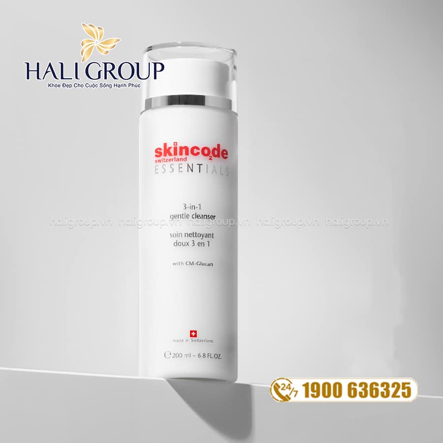 công dụng Sữa Rửa Mặt Tẩy Trang Skincode 3-in-1 Gentle Cleanser Làm Sạch Da Tối Ưu