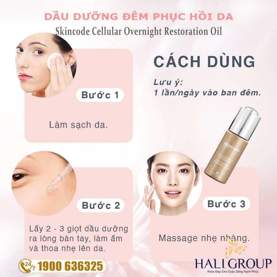 Cách Sử Dụng Dầu Dưỡng Đêm Skincode Cellular Overnight Restoration Oil