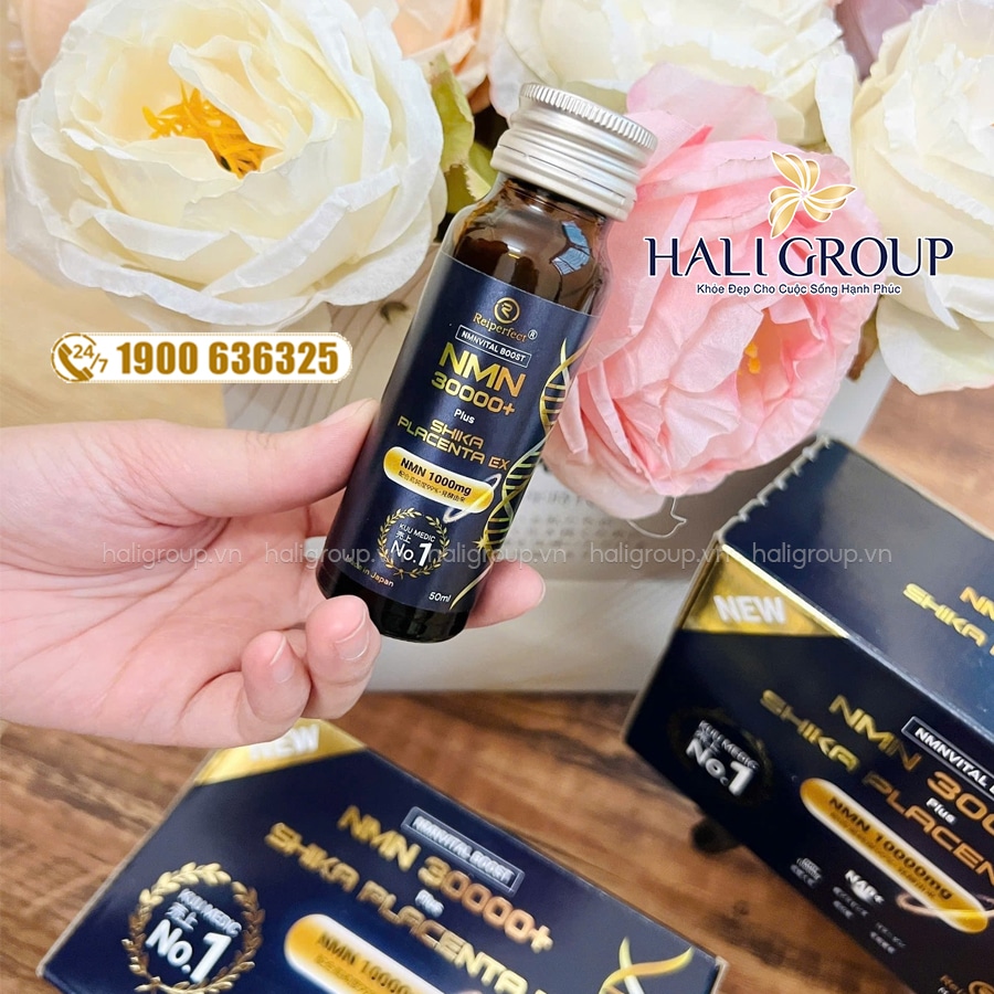 công dụng nước uống nmn 30000 plus shika placenta