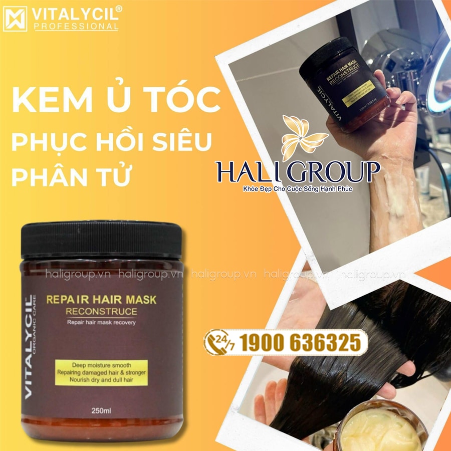 thành phần Kem Ủ Tóc Phục Hồi Siêu Phân Tử Vitalycil Repair Hair Mask