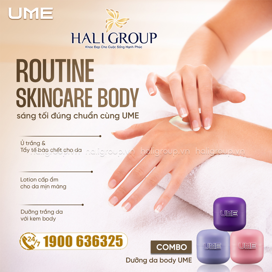 cách dùng combo kem dưỡng da body ume