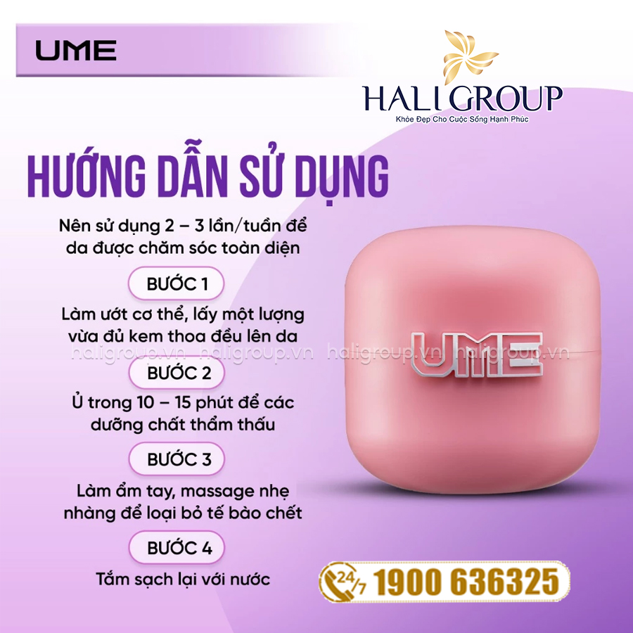 cách dùng Kem Ủ Sáng & Tẩy Tế Bào Chết UME 