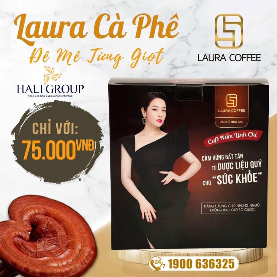 cà phê nấm linh chi laura coffee