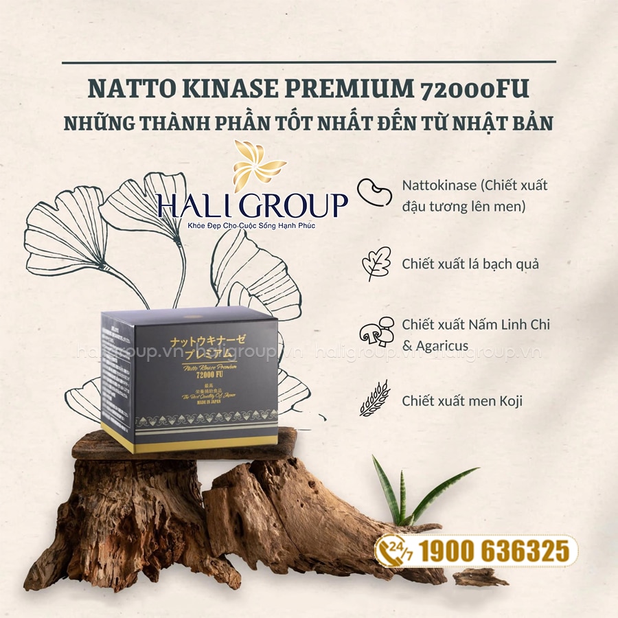 thành phần Viên Uống Natto Kinase Premium 72000 FU Jpanwell