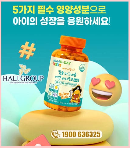 khuyến mãi Kẹo Bổ Sung Canxi Kẽm Magie Cho Bé Nutri D-Day Baby & Kids Calcium Magnesium Zinc VitaminD