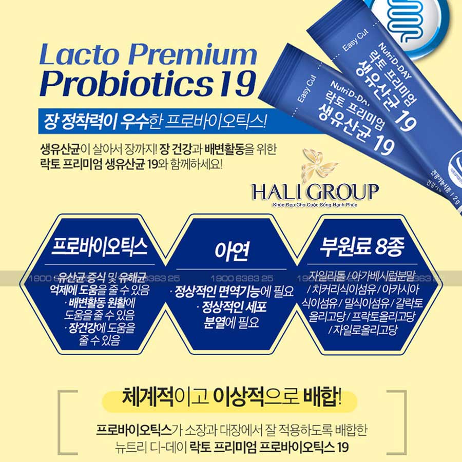 Lợi Khuẩn Lacto Premium Probiotics 19 Nutri D-Day