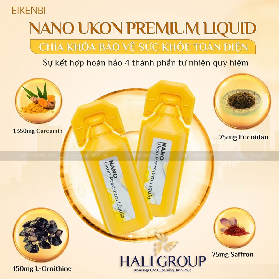 Thành phần của Nước Nghệ Nano Ukon Premium Liquid Eikenbi Nhật Bản