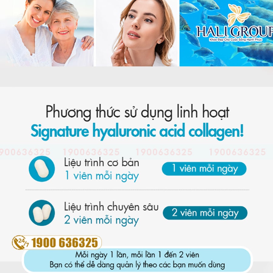 Viên Cấp Nước Trắng Da Nutri D-Day SIGNATURE Hyaluronic Acid Collagen