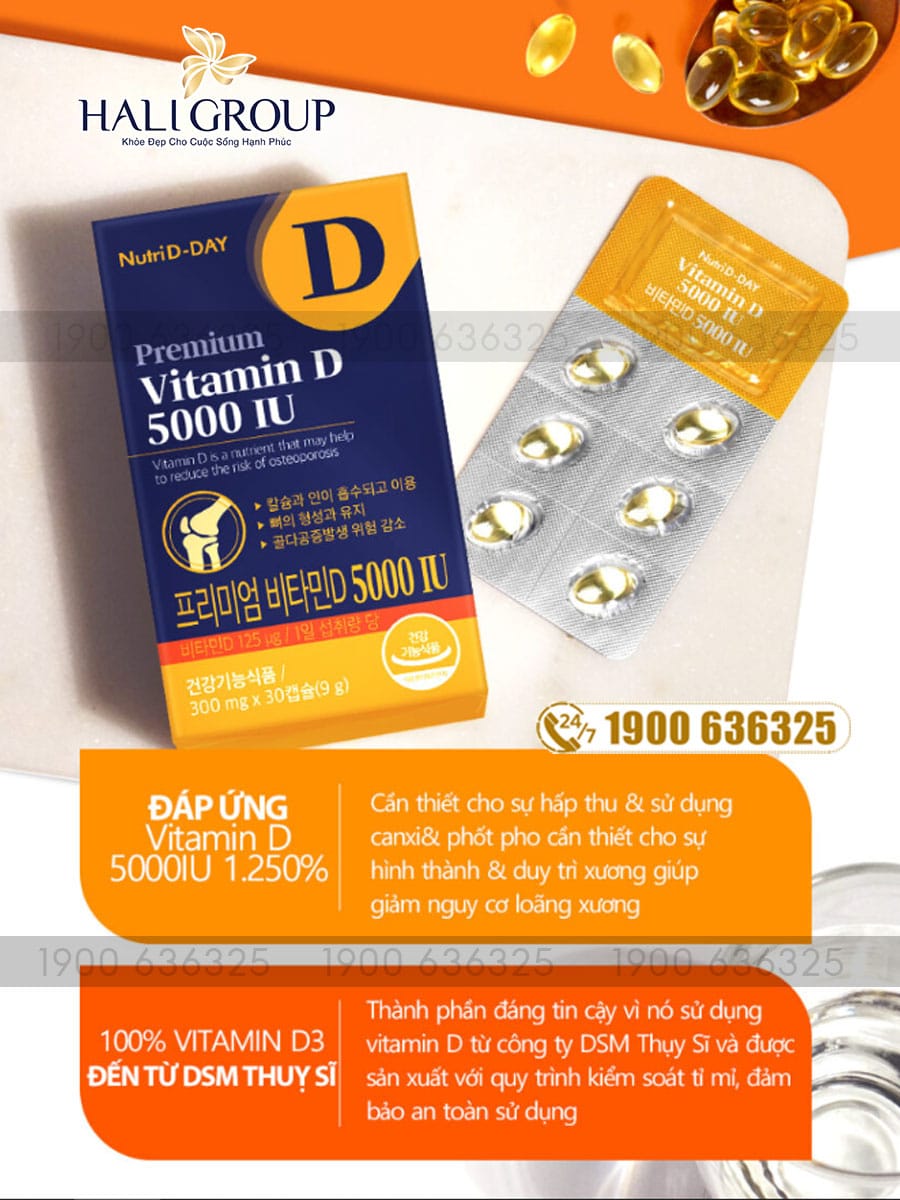 thành phần viên uống premium vitamin D Nutri D-Day