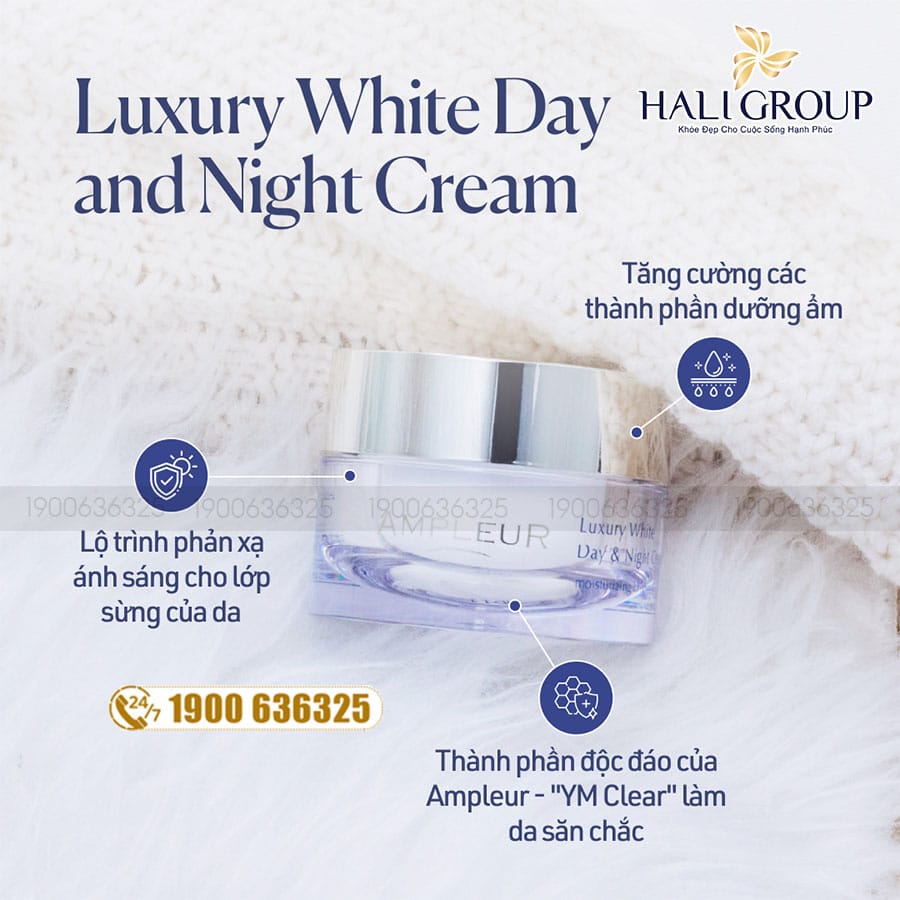 Công Dụng Kem Dưỡng Trắng Ngày Và Đêm Ampleur Luxury White Day & Night Cream