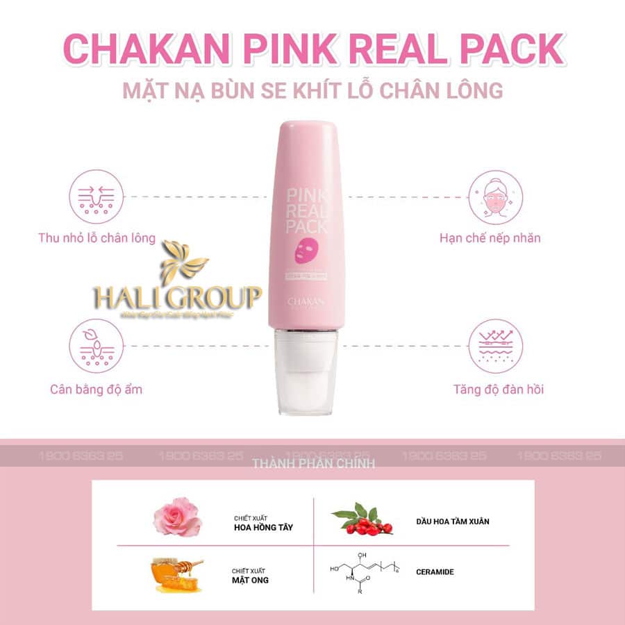 Mặt Nạ Bùn Se Khít Lỗ Chân Lông Chakan Pink Real Pack