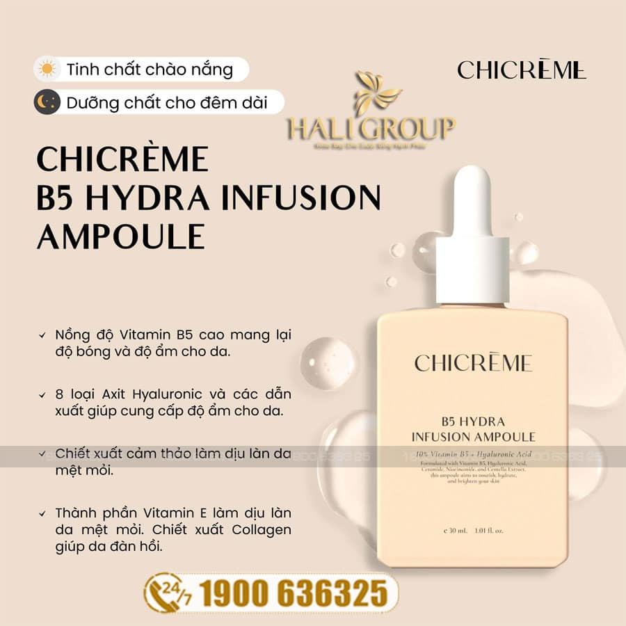 Tinh Chất Cấp Ẩm Phục Hồi Chicrème B5 Hydra Infusion Ampoule