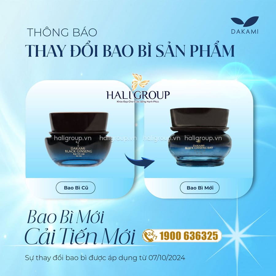 thông báo kem sâm đen dakami black ginseng day mẫu mới