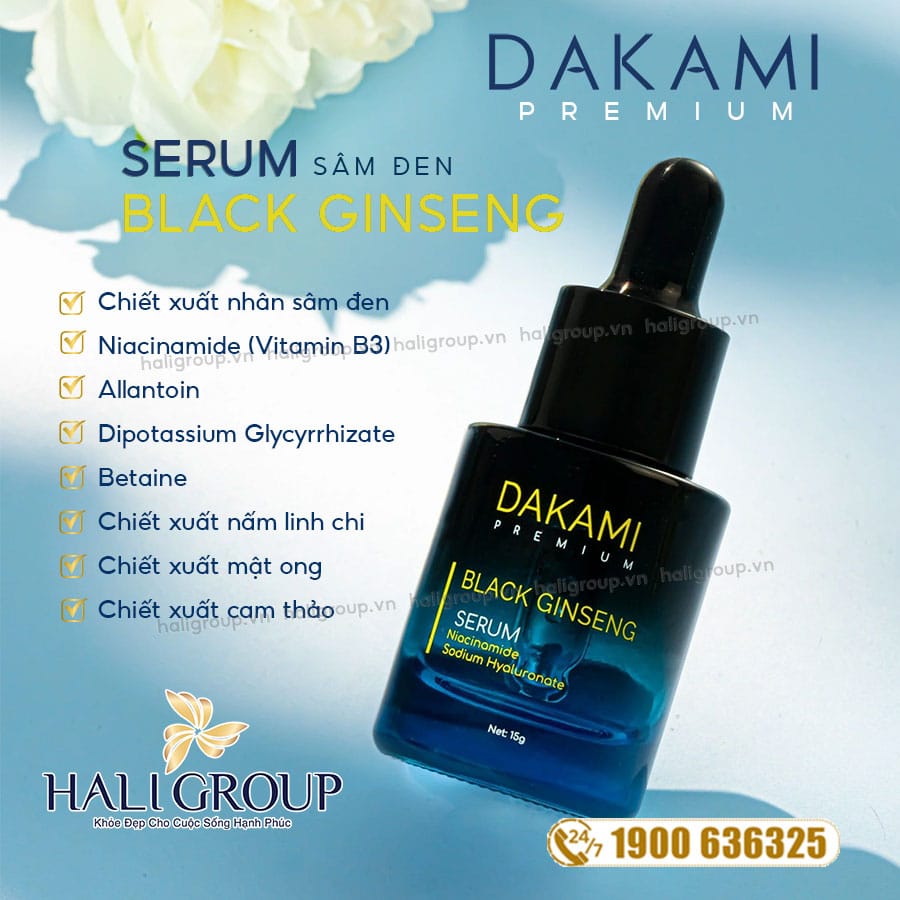 thành phần serum sâm đen dakami black ginseng mẫu mới