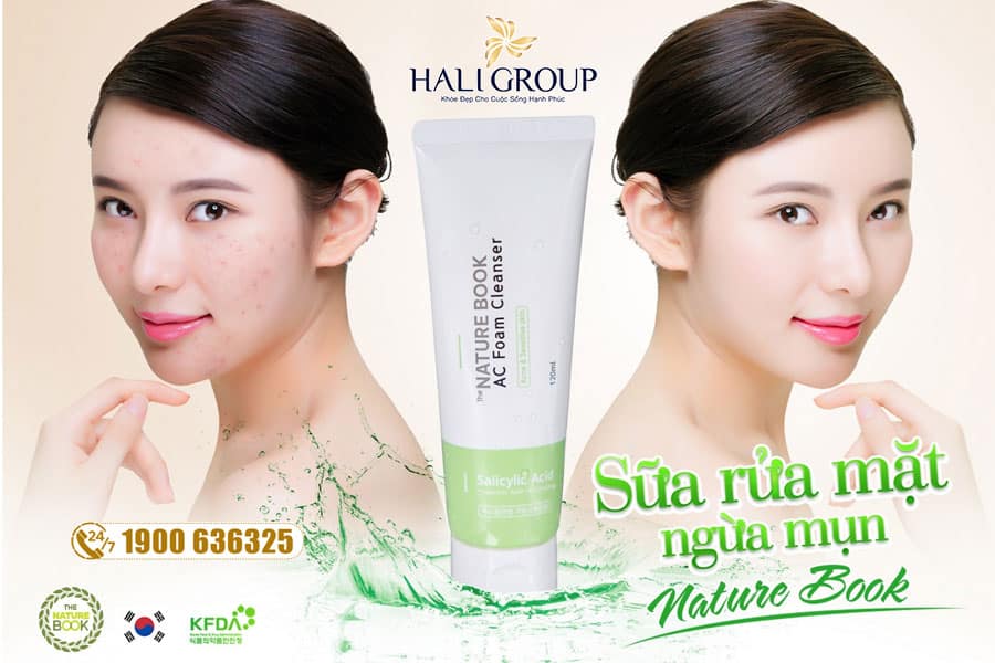 hướng dẫn sử dụng sữa rửa mặt ngừa mụn the nature book AC Foam Cleanser