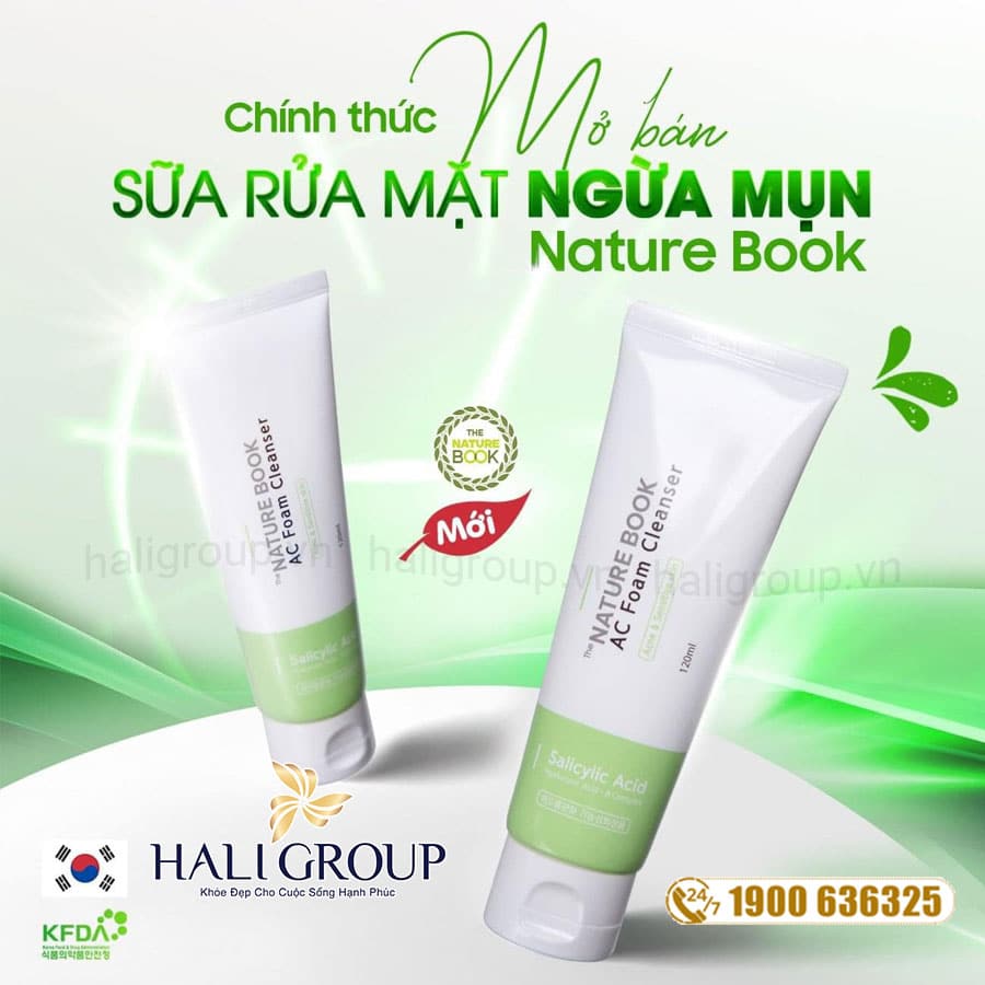 sữa rửa mặt ngừa mụn the nature book AC Foam Cleanser Hàn Quốc