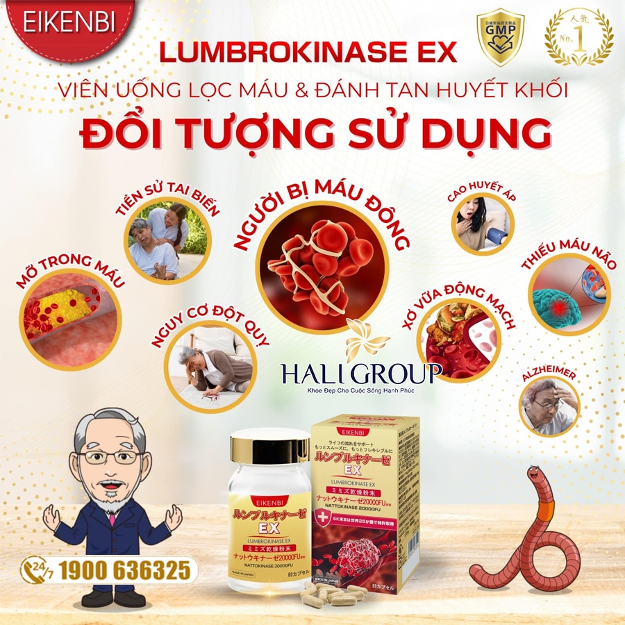 đối tượng sử dụng Viên Uống Lumbrokinase Ex Eikenbi Nhật Bản