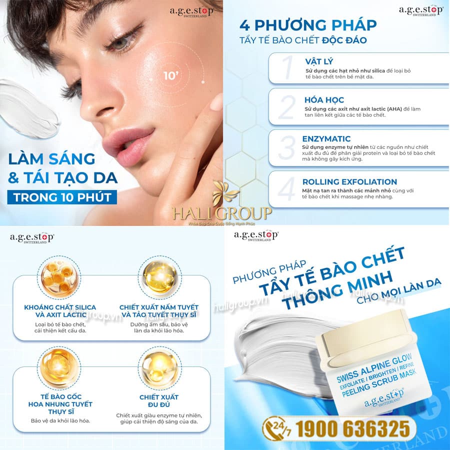 Mặt Nạ Hạt Khoáng Agestop Swiss Alpine Glow Peeling Scrub Mask