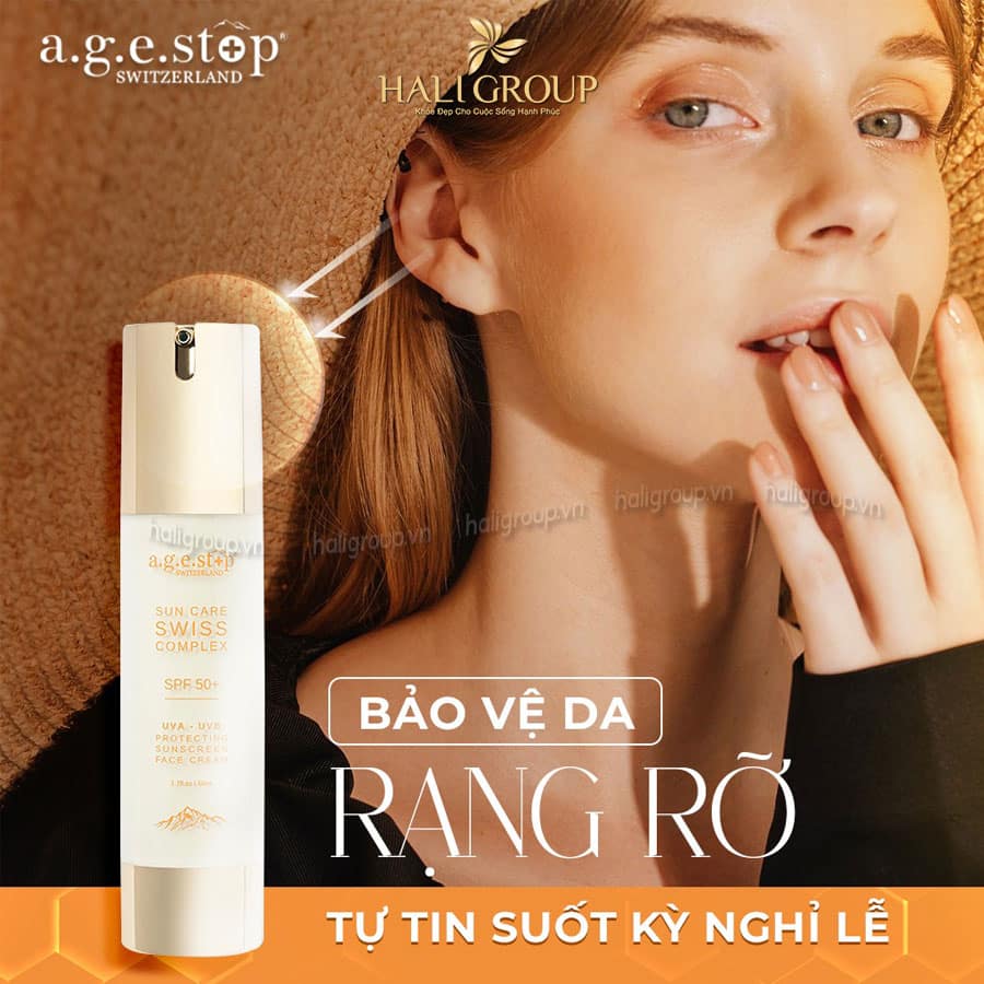 Kem Chống Nắng Phổ Rộng Agestop Swiss Suncare Complex SPF 50+