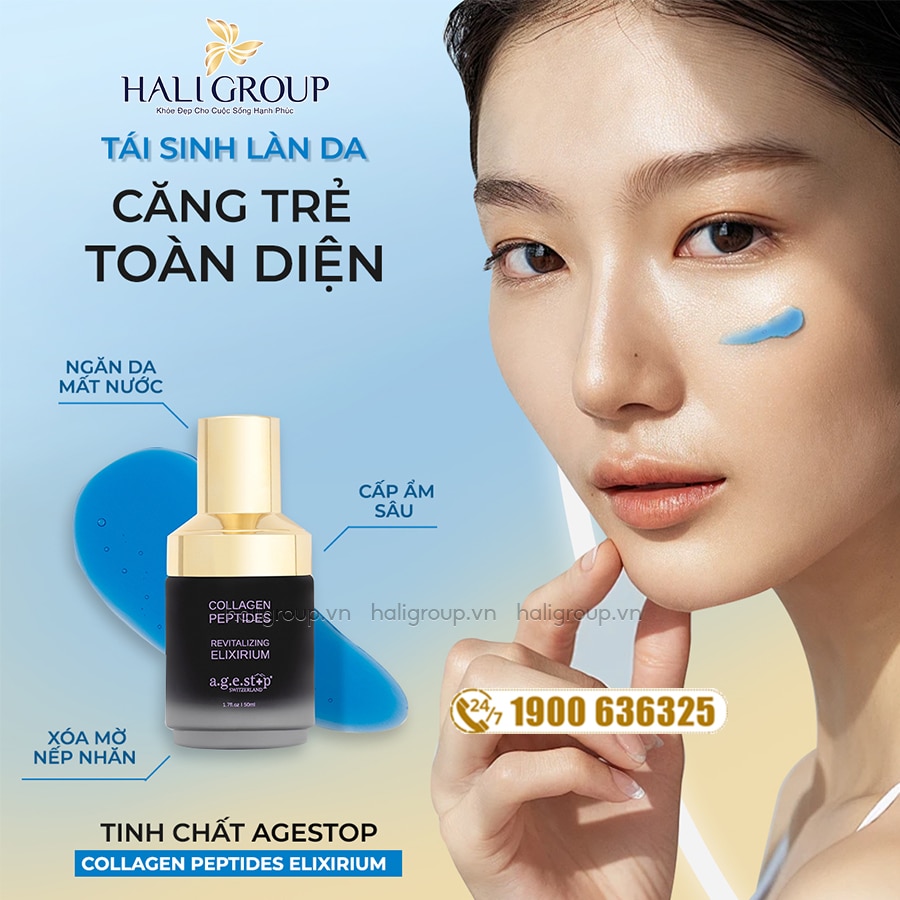 Dầu Dưỡng Cấp Ẩm Agestop Collagen Peptide Elixirium