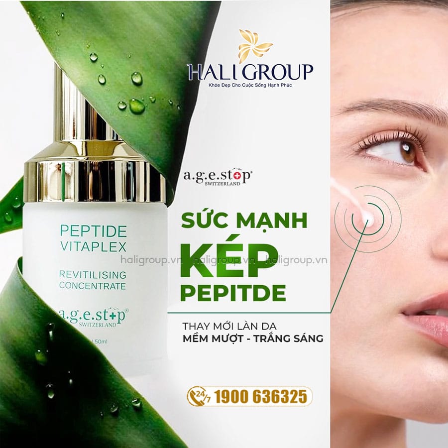 công dụng gel peptide làm dịu và sáng da agestop