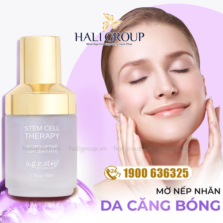 công dụng Serum Tế Bào Gốc Nâng Cơ & Xóa Nhăn Agestop Stem Cell Therapy Concentrate