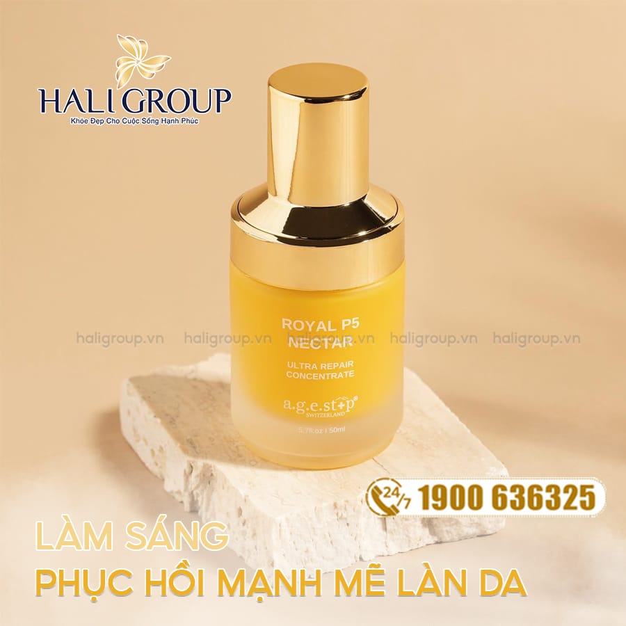 công dụng Tinh Chất P5 Làm Sáng Và Phục Hồi Mạnh Mẽ Làn Da Agestop Royal P5 Nectar Concentrate