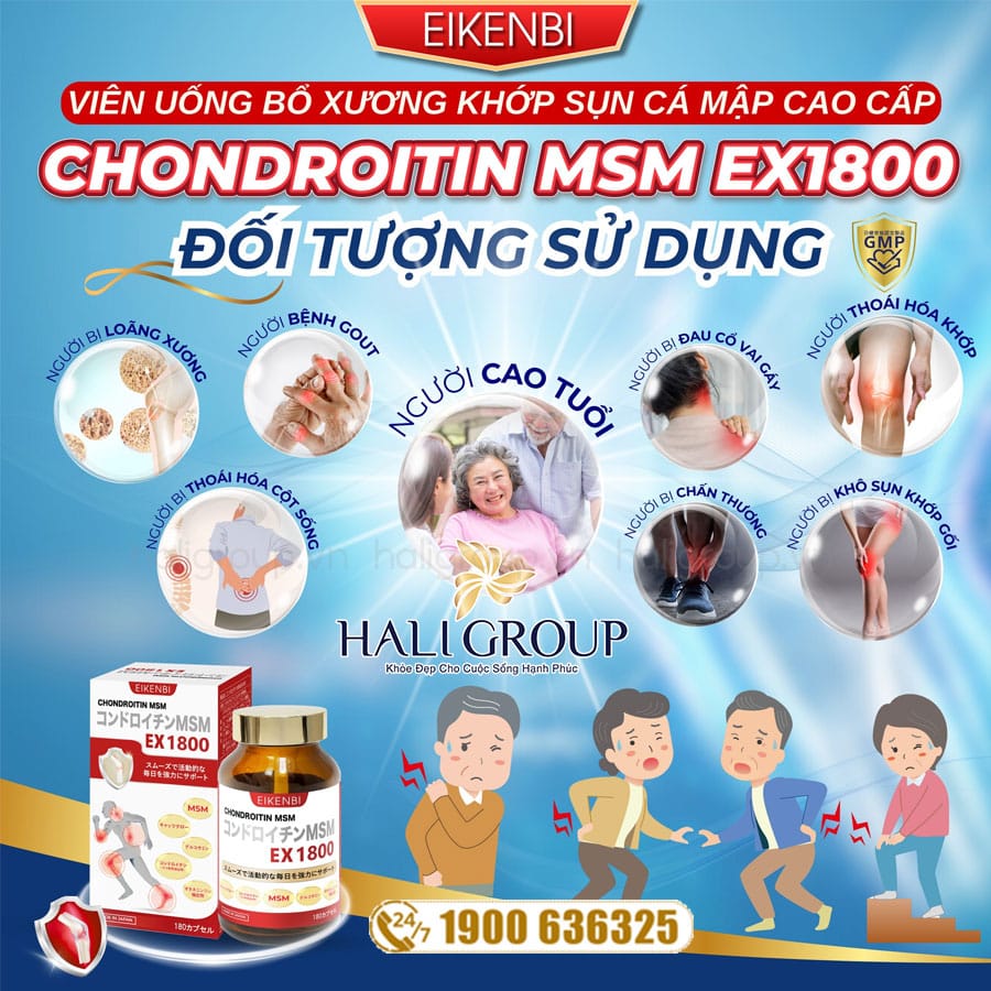 đối tượng sử dụng Viên Uống Chondroitin MSM EX 1800 Eikenbi