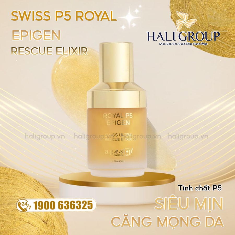 Tinh Chất P5 Siêu Mịn & Căng Mọng Làn Da Swiss P5 Royal Epigen Rescue Elixir Agestop