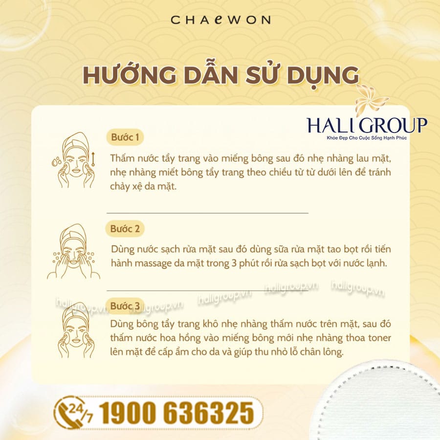 Bông Tẩy Trang CHAEWON 3 Lớp Cao Cấp