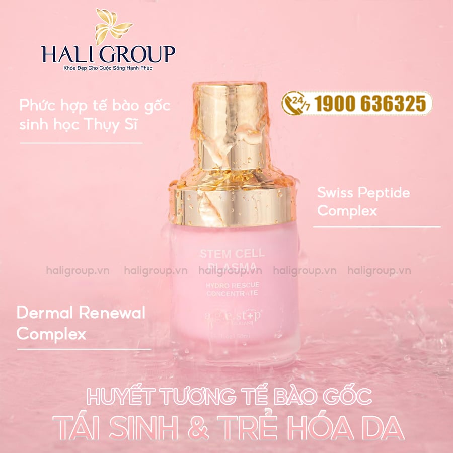 thành phần Huyết Tương Tế Bào Gốc Cô Đặc Tái Sinh & Trẻ Hóa Làn Da Agestop Stem Cell Plasma Concentrate