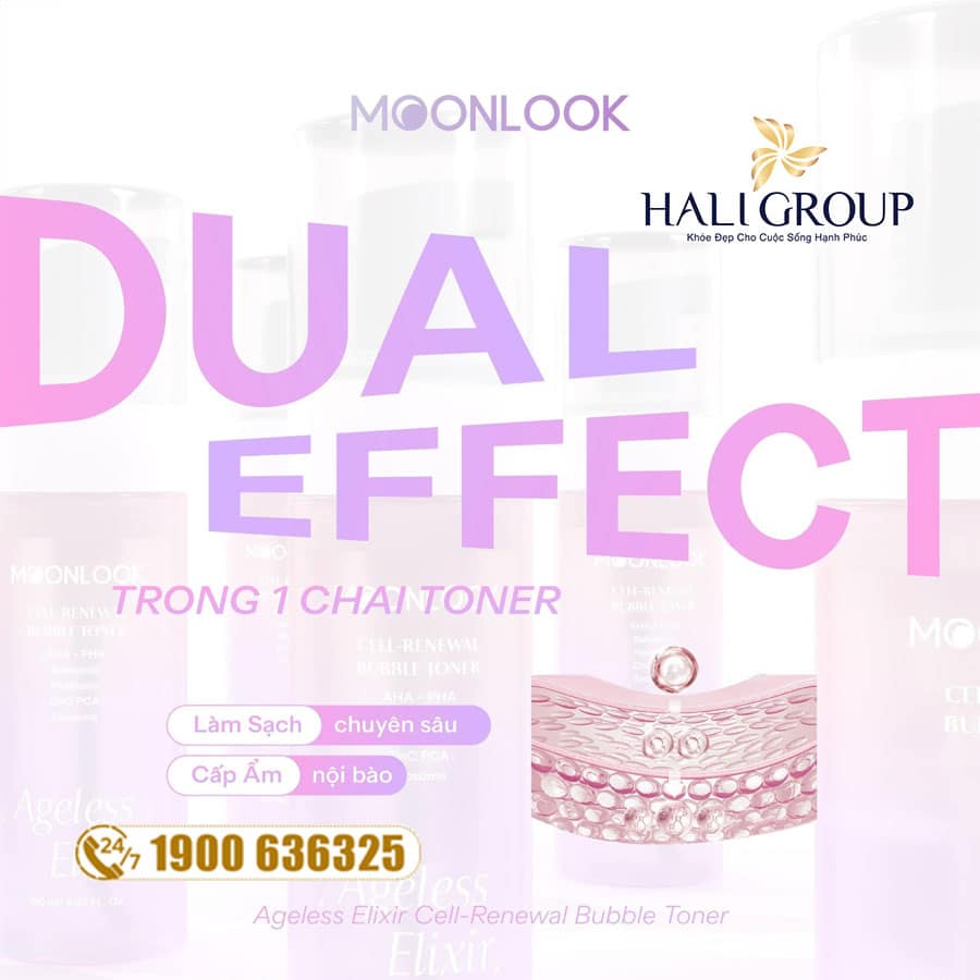 công dụng Toner Ageless Elixir MoonLook Cell-Renewal Bubble Toner