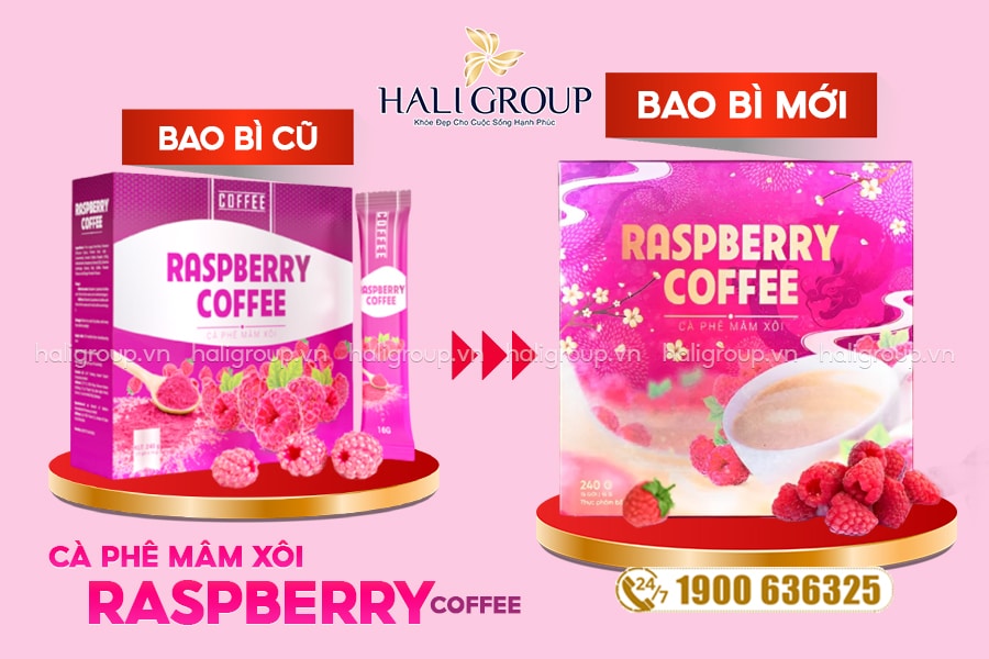 cà phê mâm xôi raspberry coffee mẫu mới