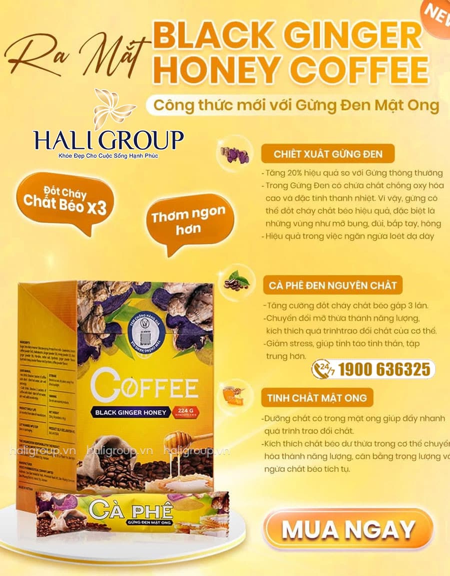 cà phê gừng đen mật ong black ginger honey coffee