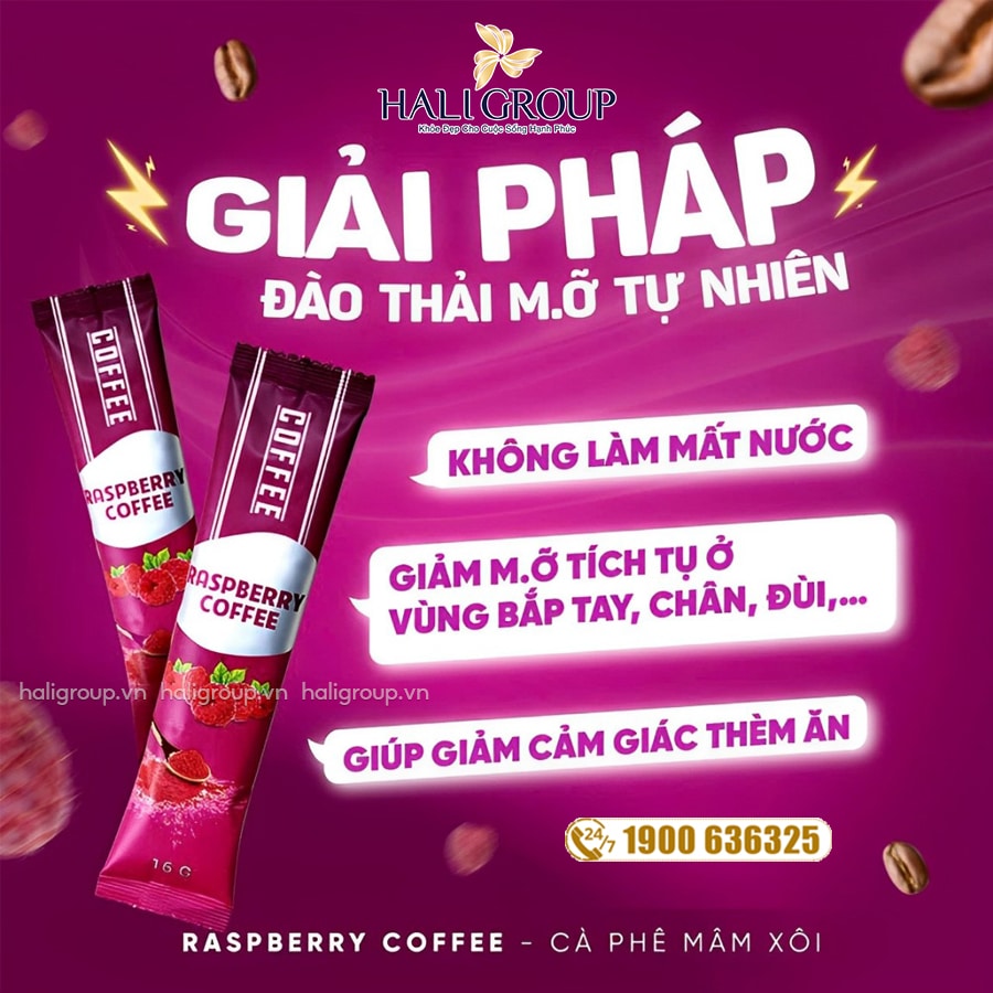 cà phê mâm xôi đỏ raspberry coffee