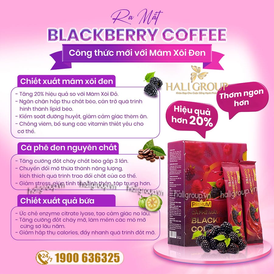 Cà Phê Mâm Xôi Đen Blackberry Coffee - Cà Phê Hỗ Trợ Giảm Cân