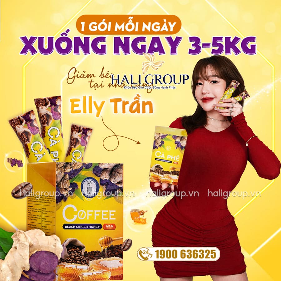 review cà phê giảm cân gừng đen mật ong black ginger honey coffee