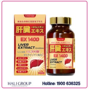 Viên Uống Bổ Gan Giải Độc Liver Extract + Ornithine Ex 1400 Eikenbi Nhật Bản