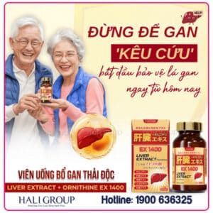 Viên Uống Bổ Gan Giải Độc Liver Extract + Ornithine Ex 1400 Eikenbi Nhật Bản