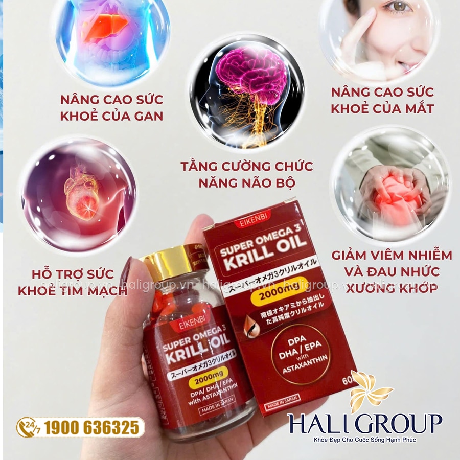 cách dùng viên dầu nhuyễn thể super omega 3 krill oil eikenbi nhật bản