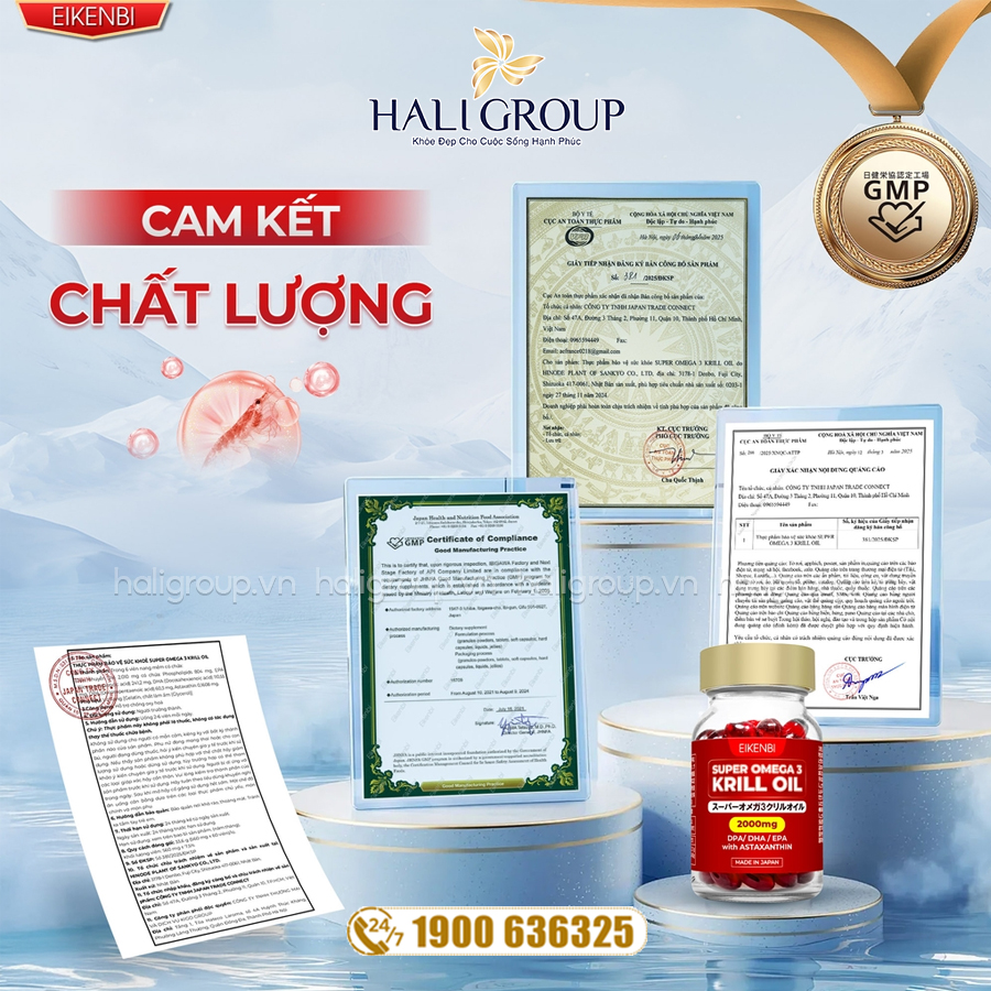 giấy phép dầu nhuyễn thể eikenbi krill oil 