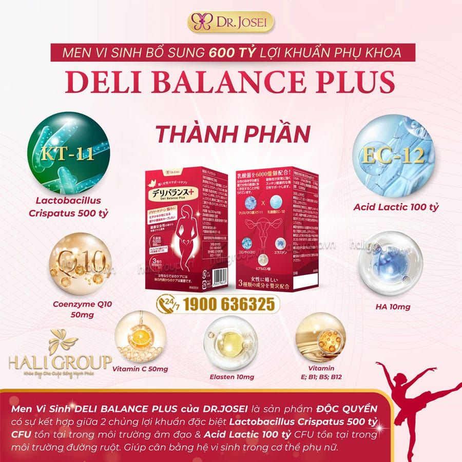 Viên Uống Men Vi Sinh Phụ Khoa Deli Balance Plus Dr Josei