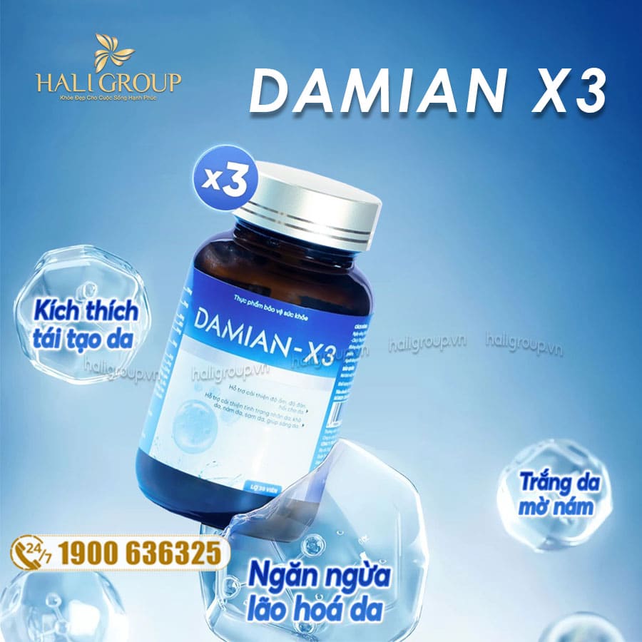 Công dụng của Viên Uống Trắng Da Damian X3